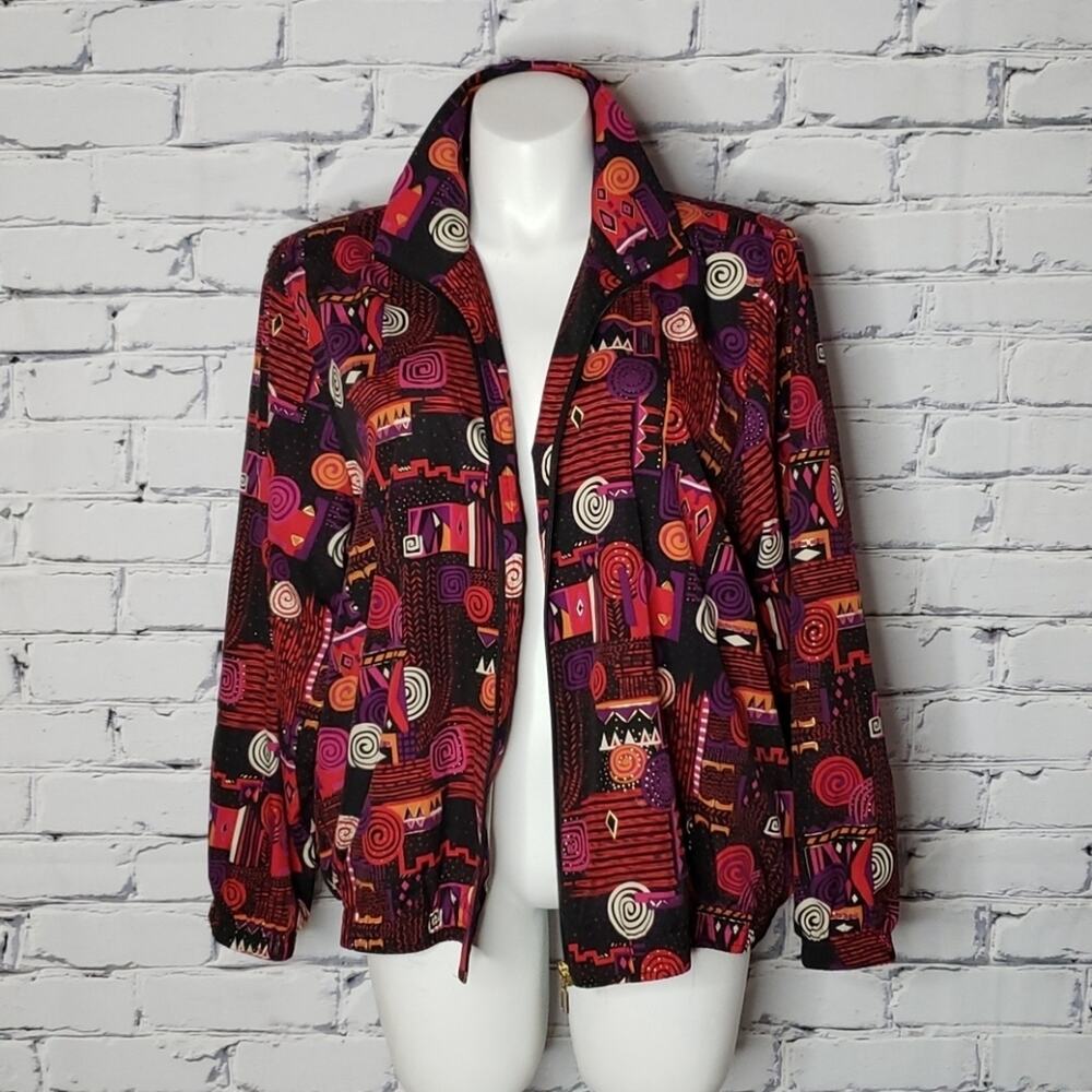 VTG 90s Koret Sport Abstract Funky Windbreaker, sz Medium